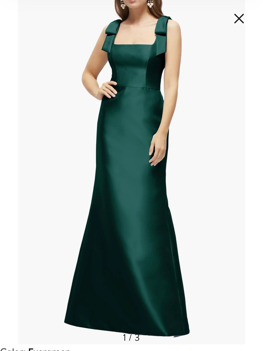 ALFRED SUNG Deep Green Evening Gown